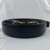 2024 Luxury Designer Belt G Buckle Fashion äkta läder Kvinnor för män Brev Dubbel Big Gold Classical 9 färger