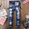 Мужские джинсы мужские модные печатные декоры джинсовая пансин