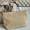 Stroweve tote TOESE BOUWEN TAG FASHIER BRIEVEN GOUD LEDERHAND MAGNETISCHE KNOP VROUWEN Handtassen Purse in Zipper Pocket Grote capaciteit zakken