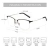 サングラスフレームZenottic 2024 Square Optical Glasses Frame Fashion Business Eyewear非処方高品質の金属眼鏡H3102