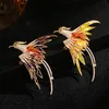 New 5-color Crystal Enamel Phoenix Bird Brooches Animal Pin For Women Men Flying Beauty Bird Party Office Brooch Pin Gifts