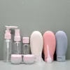 Opslagflessen 1/4/11pcs PE Travel Dispenser Bottle Set draagbare shampoo flip dop squeeze lotion fluweel leeg cosmetisch gereedschap