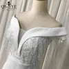 Perlenspitze weiße Hochzeitskleider von Schulter Meerjungfrau Seiten Ärmel Applikationen Quasten Brautkleid elegante schicke Braut Heiratskleid Kleid