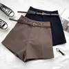 Itoolin casual kvinnors shorts aline hög midja kort chic office lady med bälte vintage kvinnliga byxor vår sommaren 240411