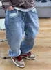 Erkekler Koreli moda erkekler için yırtılmış giyim hip hop baggy sokak kıyafeti kargo pantolon erkek kpop kaykay pantolon