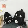 Backpacks Embroidery Name Childrens Fashionable New Bear Backpack Cute Cartoon Backpack Y240411