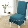 Couverture de chaise élastique en molleton moderne Stretch Stretch Dining Chair Couvre de chaise à volants Protecteur de housse pour le banquet de cuisine