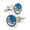 Cuff Links Cufflinks for Men Tomye XK21S082 Fashion Moon and Sea Wave Round Round Business Business Shirt Shirt Cuff pour les cadeaux de mariage Y240411