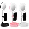 Lights Universal Portable Selfie Fill Ring Light 6 pouces Dimmable LED Light Camera Téléphone pliable Trépied pour le maquillage Video Live Studio