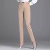 Suoversiz Elegant High Taille Solid Anklelength Pants Office Ladies Skinny Chic Trousers Vrouw Casual Fashion Women 240411