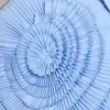 Frauenblusen Owmen Mode plissierte 3D große Blumenhemd 2024 Autumn Tide Blau gelbe einzelnen Breauzierung Loose XL Top High Street
