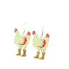 Pendientes de pollo de 1 potro Agrasas de animales acrílicos creativos para el regalo de cumpleaños de la mujer