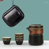 Kopjes schotels Chinese thee-stijl thee keramische draagbare theepot set buiten reizen van ceremonie theekopje
