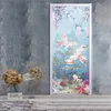 Foto de pavão pastoral romântico MURAL PVC PVC Auto-adesivo portão impermeável Adesivo de porta de parede da sala de estar Estudo de arte decoração