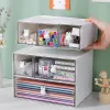 Desktop Cosmetic Storage Box For Women Ins Plastic Drawer Type Storage Pen Cabinet Office Desk Stapble Storage Organizer Box