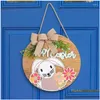 Fiori decorativi ghirlande Segno di porta d'ingresso di Pasqua Felice Adorabile resistente all'acqua resistente alla Giorna rustica Delivery Delivery Delivery Home Ga Otxco