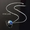 Northern Lights Glass Ball Pendant Collier Luminal Glow dans Dark Jewelry Astronomy Gift