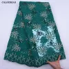 2023 Neueste weiße afrikanische Paillettenspitze Stickstoffe französischer Mesh Spitze Stoff mit Pailletten Nigerian Tulle Lace für Party S2041