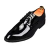 Chaussures décontractées Fashion Classic Men Dress Black Min Prom Flat Office Worker Footwear Large Taille: 38-47