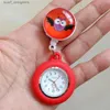 Montres de poche Carton de chouette mignon infirmière rétractable Doctor sile FOB POCKET ES HOSPITAL MEDICAL HOND Gift Badge Clip Clip Quartz Clock Y240410