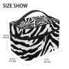 Animal Zebra Print Black White Skin Cosmetic Bag Large Capacity Handy Toiletry Case Travel Makeup Organizer for Girls Women