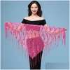 Stage Wear Women Show Costumes Sequins Dancer Skirt Hip Scarf Belly Dance Belt Waist Chain Drop Delivery Apparel Otuog