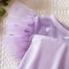 Girl's Dresses 2024 New Summer Tulle Tutu Solid Dress for 2-6 Yrs Kids Toddler Girls Princess Dress Flying Sleeves Polka Dotted Mesh Dresses