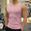 Mens Ribbed Knit Tank Tops Casual Solid Vests Sport Fitness Gym Fashion Tala Ribber Tankop Slim Sticked Vest Summer 240328