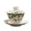 160 ml chinois céramique gaiwan tasse tasse de thé à la main motif de fleurs thémot