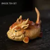 1pc Yixing Purple Sand Tea Pet Creative Fish Dragon Ornaments Set Accesorios de escultura hecha a mano Decoración de mesa 240411