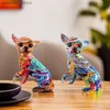 Arts et artisanat Northeuins 18cm Chihuahua do Ornement Raffiti Art Herdicrafts Animaux peints Décor de la chambre à la maison LIVIN ROBS BURANCE L49