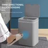 廃棄物bins dqokスマート誘導ゴミは、キッチン用のダストビンバケツ屋根のバスルームを自動can can electric type touch trash bin paper basket l49