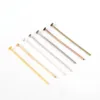 200pcs / sac 16 20 25 30 35 40 45 Eppings à tête plate 50 mm Headpins en métal pour les résultats de bijoux faisant des fournitures de bricolage