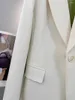 Frauenanzüge Beige Casual Blazer für Frauen Frühling maßgeschneidert ein Knopf Solid Anzug Jacke Büro Damen Top