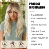 Emmor Long Natural Wavy peruker med Side Bang Ombre Brown till Platinum Blonde syntetiska peruker för kvinnor värmebeständigt falskt hår