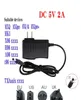 Android TV Box Power Adapter för x96 minit95v88a5x Max x88 H96 Converter ACDC Power Charger 5V2A UK EU AU US Plug AC Plug2974124