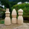 20pc Wooden Peg Doll Beech Unfinished Wood Shapes Morden Craft Wood Loose Parts DIY Accessories for Home Decoration