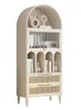 CXH Bookcase Arch Sacorboard Armário de parede integrado High Cabinet Rattan Gabinete de vinho Arco de estilo antigo