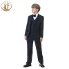 Trousers New Arrival Solid Navy Blue Boys Suits for Weddings Children Party Host Costume Wholesale Clothing Coat Pants Vest 3pcs Blazer