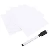 6pcs Trockener Erase Selbstnotizen Pads wiederverwendbares weißes Board-Etikett Sticky Message Aufkleber Memo Aufkleber mit Stift für Schulbüro