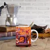 Tazas de cerámica taza de café 3d de costura 3D taza de lavavajillas de la taza novedosa con máquina floral para té y