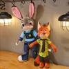 Anime Crazy Animal Plush Toy Doll Cartoon Fox and Rabbit Doll Girl Girl Gift's Child's Tissu Doll