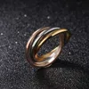 Designer -Charme Sansheng III Paar Ring -Persönlichkeit Einfach 18k Roségold Drei nicht verblassende Titanstahl -Schmuck Schmuck