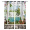 Bloem waterval tuin raam gordijnen voor woonkamer keuken gordijn slaapkamer decoratieve raambehandelingen