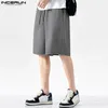 Short masculin Incerun 2024 Personnalité Casual Elastic Raise Design élégant tube droit masculin solide All-Match S-5XL