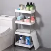 2/3/4 Tier Slim Storage Cart Mobile Shelving Unit Organizer Slide Out Storage Rolling Cart Rack For Kitchen Bathroom