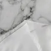 Vit marmor sprickor runda bordsdukar för matbord vattentätt bordsskydd för kök vardagsrum