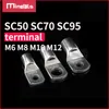 Медная терминальная клемма SC50 SC70 SC70 SC95 с винтным разъем M6 M8 M10 для 2AWG 4AWG Силиконовые кабели толстые материалы