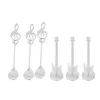 Coffee Scoops ABSF Spoons 30 Pack Creative Cute Teaspoons Stainless Steel Staff Musical Notation Shaped (15 Music Note 15 Guitar)