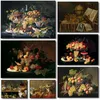Nordisk stil klassisk oljemålning affisch frukt stilleben målning duk tryck målning nordisk väggkonst hem dekoration